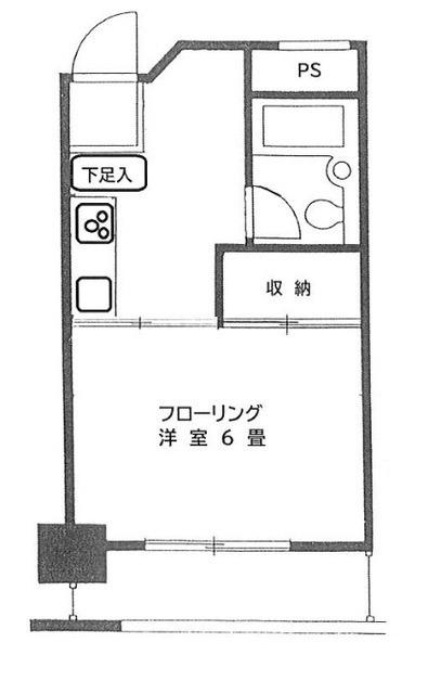 ハイツ八丁堀(1K/8階)の間取り写真