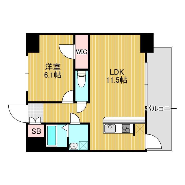 S-RESIDENCE新大阪駅前(1LDK/9階)の間取り写真