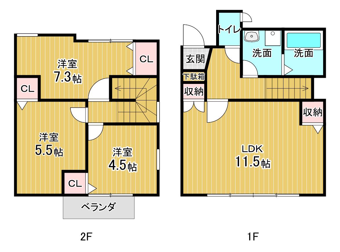 サンタモニカ(3LDK/1階)の間取り写真