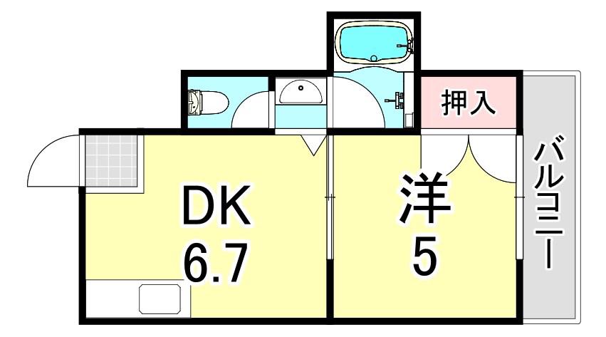 ルワージュ立花(1DK/3階)の間取り写真