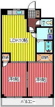 セントポール川口(2LDK/2階)の間取り写真