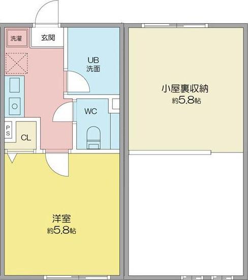 ハーベスト清水(1K/1階)の間取り写真