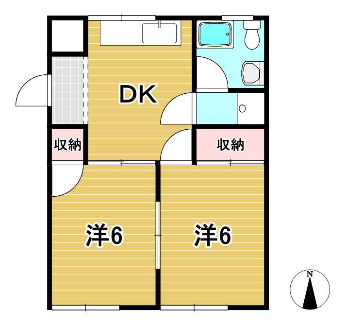 パークシティ会瀬(2DK/2階)の間取り写真