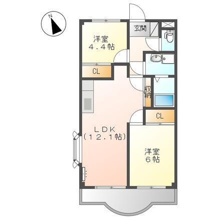 ガーデンハイム壱番館(2LDK/1階)の間取り写真