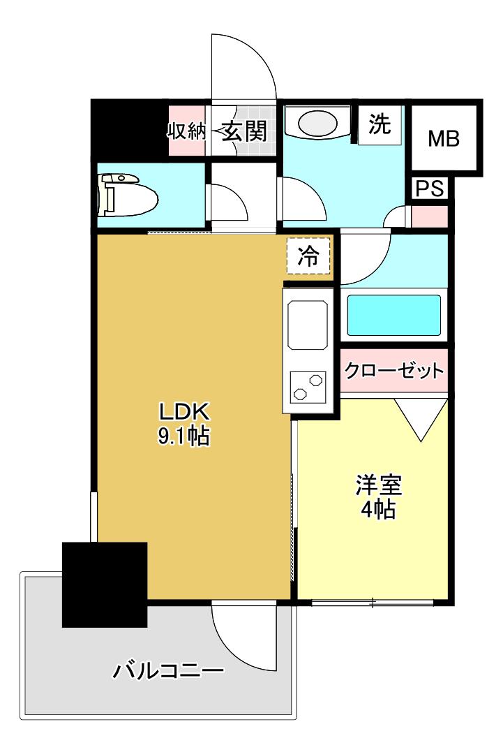 オープンレジデンシア大宮フロント(1LDK/5階)の間取り写真