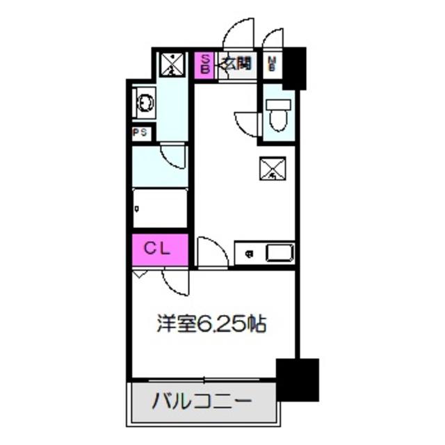 ジュネス関目高殿(1K/3階)の間取り写真