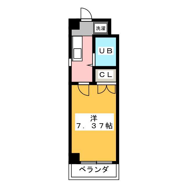 グートハウス岸田(1K/4階)の間取り写真