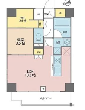 AXAS RESIDENCE 目黒東 アクサスレジデンス目黒東(1LDK/12階)の間取り写真
