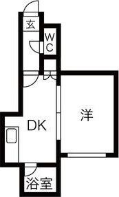 ハーベストV(1DK/3階)の間取り写真