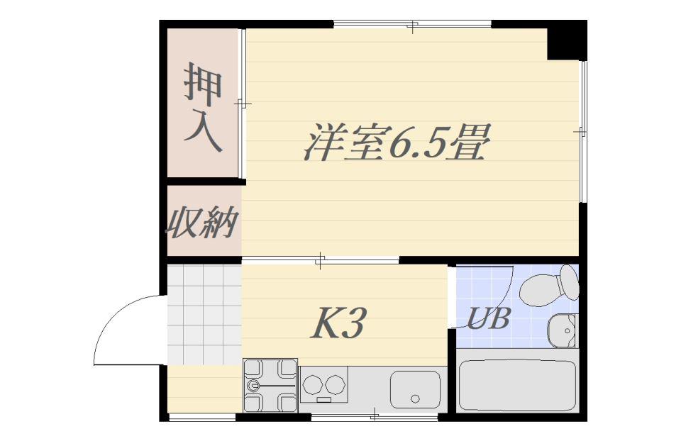 ペガサスビル(1K/4階)の間取り写真