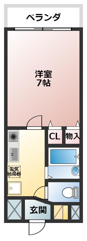 ヴェルドミール喜志(1K/5階)の間取り写真
