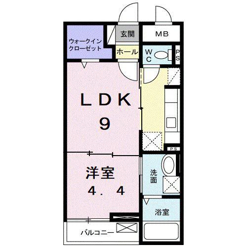フェリス ウィステリア(1LDK/2階)の間取り写真