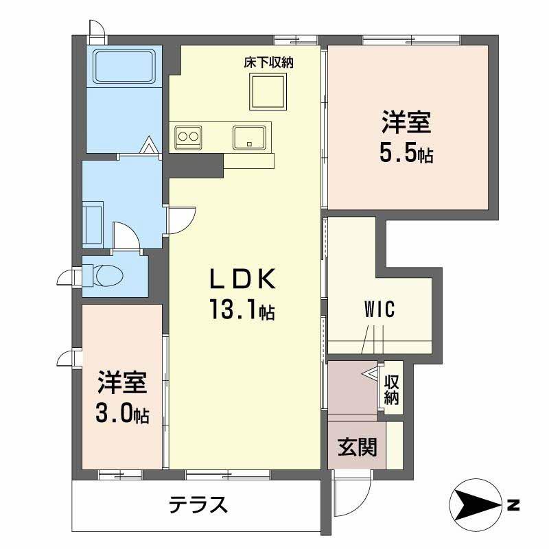 メゾン・ファミーユ(2LDK/1階)の間取り写真
