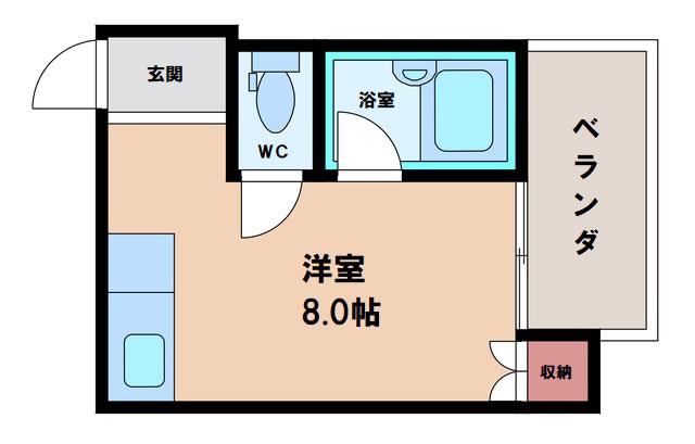 コーポイン長居 B棟(ワンルーム/3階)の間取り写真