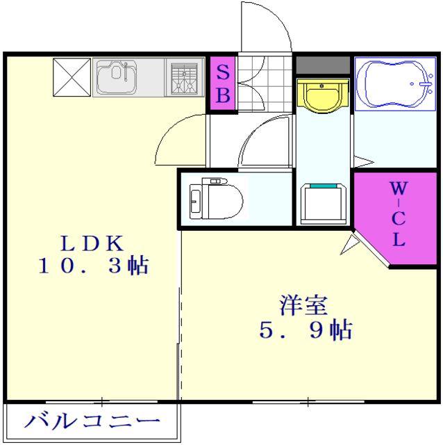 マーリエ(1LDK/3階)の間取り写真