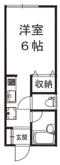 ルネッサンス宮川(ワンルーム/1階)の間取り写真