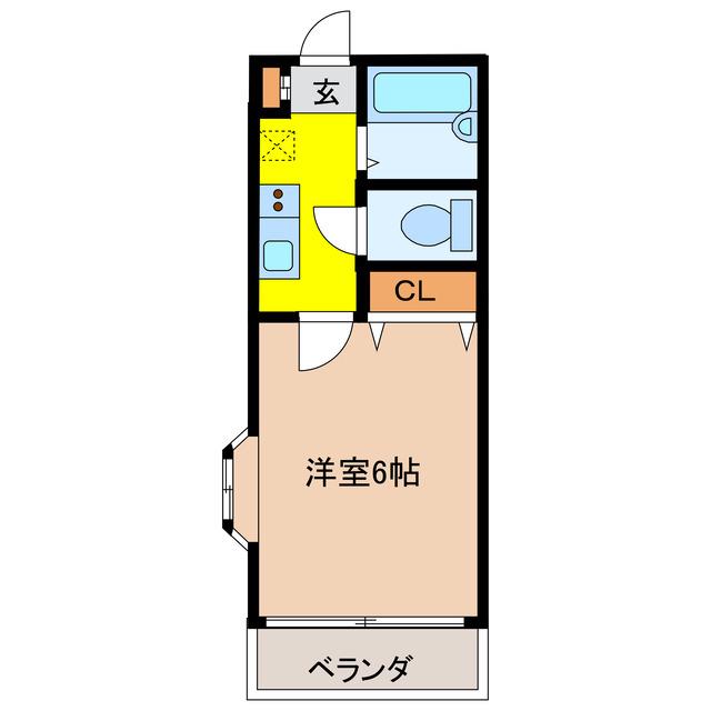 エムズ リレア(1K/1階)の間取り写真