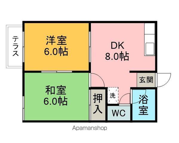 シティコーポセブン(2DK/2階)の間取り写真