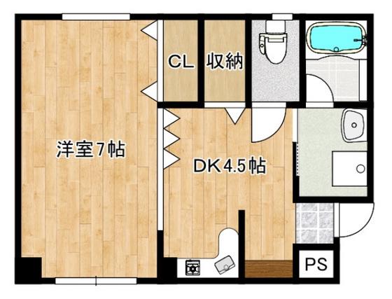 KSNビル(1DK/1階)の間取り写真