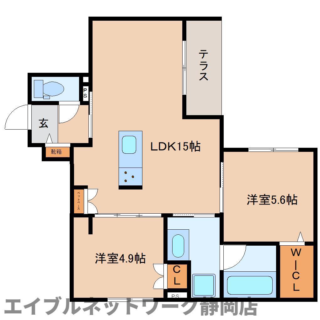 グランメール安東(2LDK/1階)の間取り写真