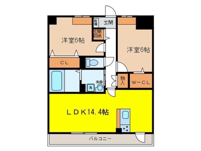 GLANZ(2LDK/1階)の間取り写真