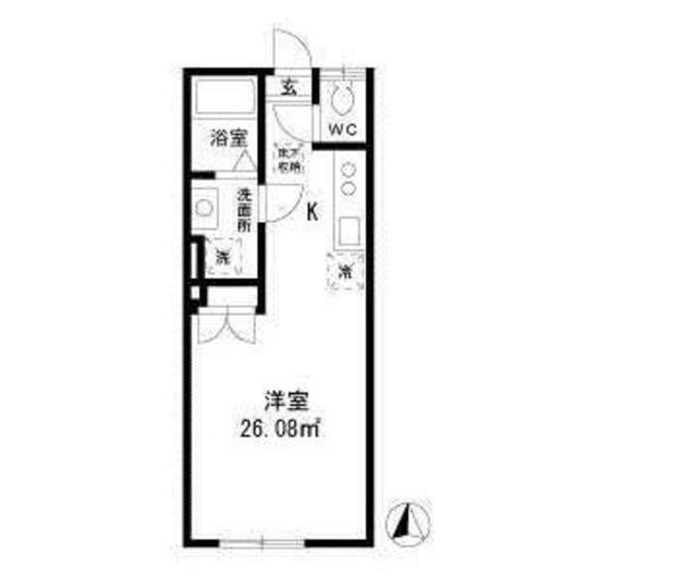 アタラクシア(ワンルーム/1階)の間取り写真