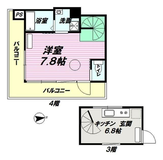 CENTRAL GINZA ST. BLDG(1K/3階)の間取り写真
