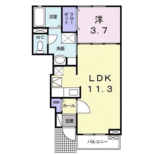 グランデ ニケ Ⅱ(1LDK/1階)の間取り写真