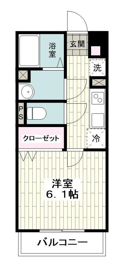 IXO西鶴間(1K/2階)の間取り写真