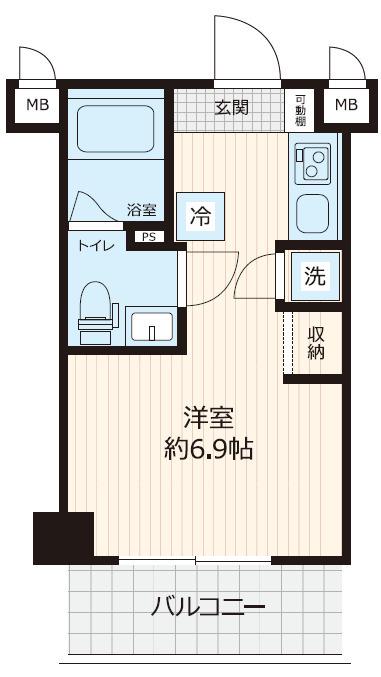 ステラコート横浜白楽(ワンルーム/3階)の間取り写真