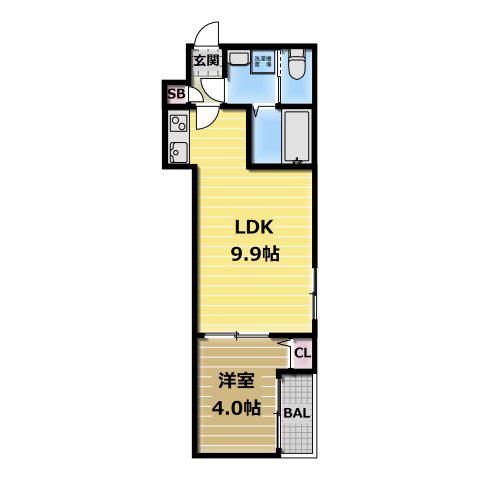H-MAISON高井田(1LDK/2階)の間取り写真