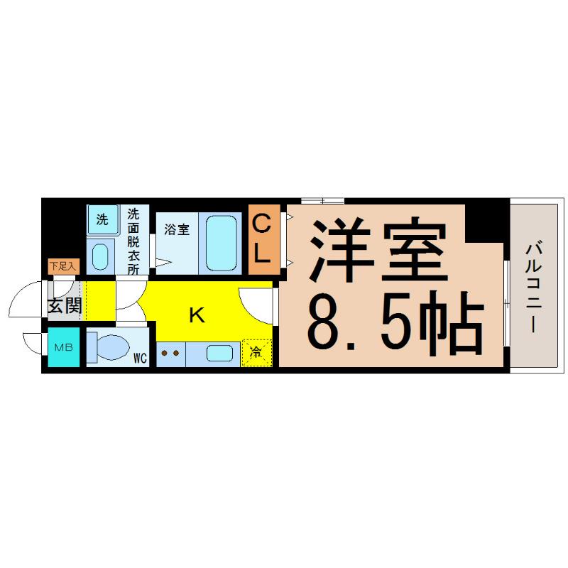 グランツ昭和館(1K/9階)の間取り写真