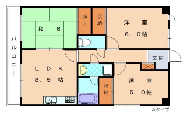 シーサイド三苫NO2(3LDK/3階)の間取り写真