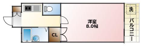 サンビレッジ(1K/6階)の間取り写真