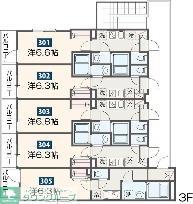 MELDIA高座渋谷IV(1K/3階)の間取り写真