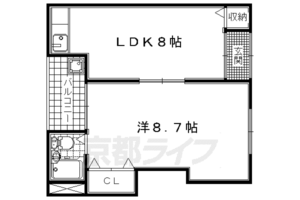 フェリスタス(1LDK/2階)の間取り写真