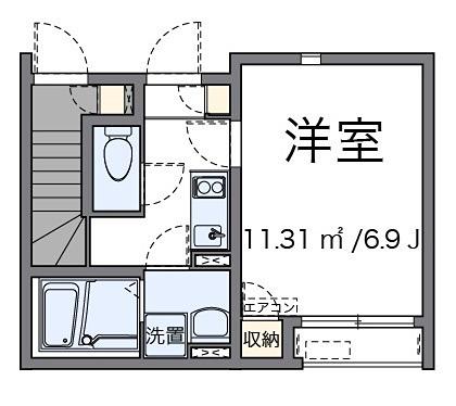 HIRO(1K/1階)の間取り写真