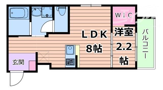 リアコート千里丘II ノース(1LDK/1階)の間取り写真