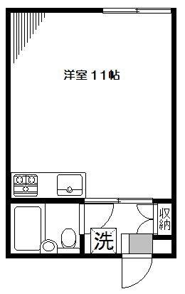コーポシオン(ワンルーム/3階)の間取り写真