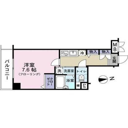 フェニックス麻布狸穴公園(1K/4階)の間取り写真