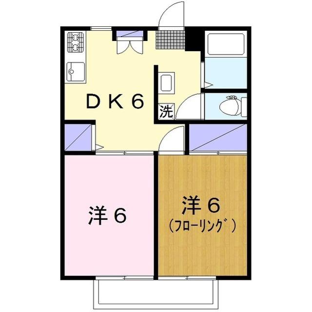 サンビレッジ瀬谷D棟(2DK/2階)の間取り写真