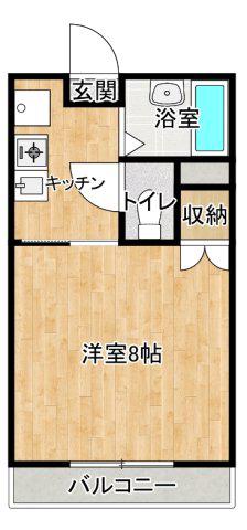 Tディアナ(1K/1階)の間取り写真