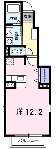 アルドールC(1K/1階)の間取り写真