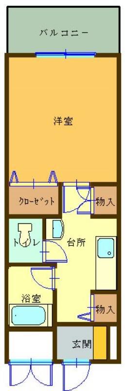 エル・ミオーレ東門(1K/3階)の間取り写真