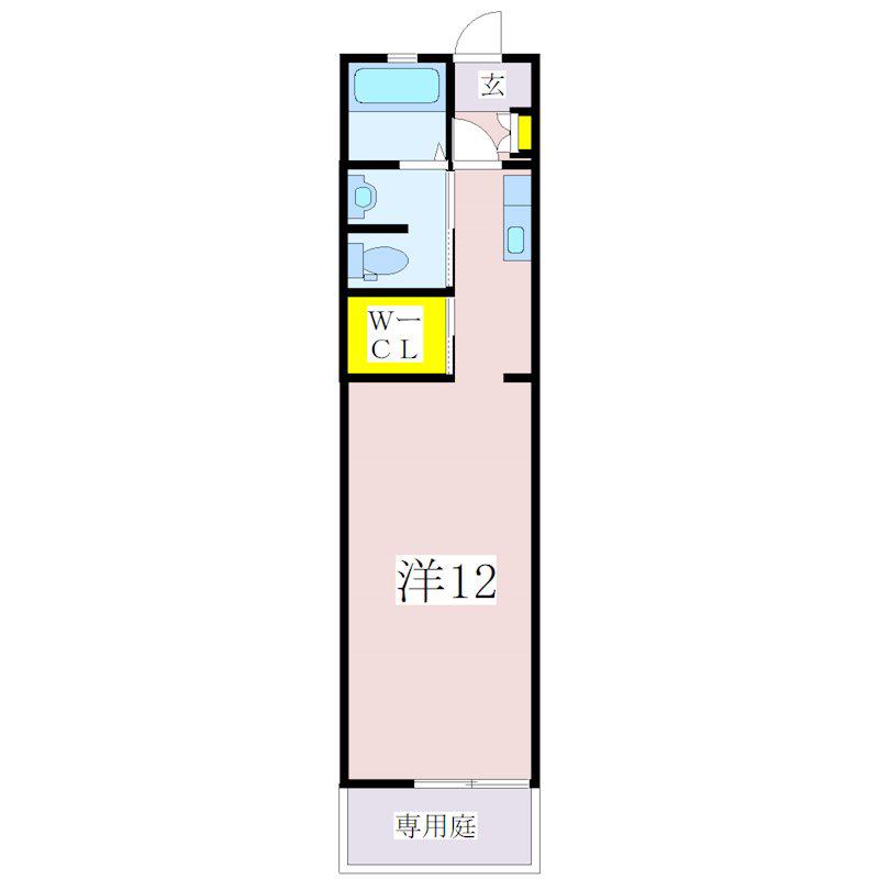 メゾンパリス坂之上A(ワンルーム/2階)の間取り写真