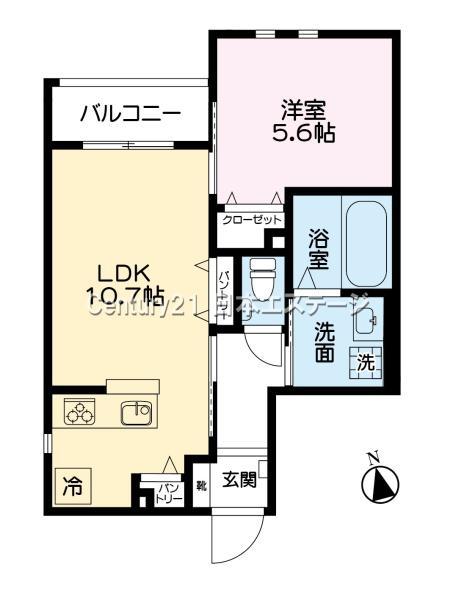 YS OWL(1LDK/2階)の間取り写真
