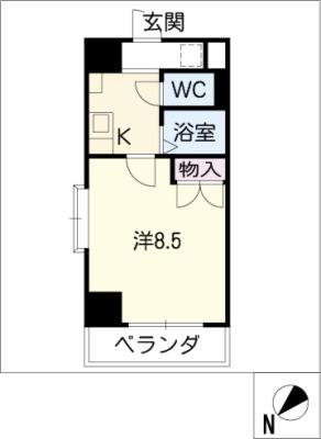 ルミナス名駅(1K/7階)の間取り写真