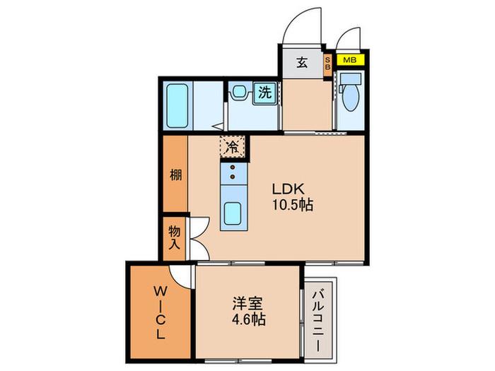 南星ハイツ(1LDK/2階)の間取り写真
