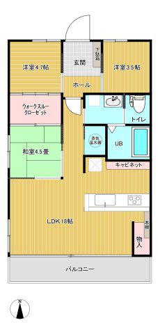 ホーユウパレス高崎南(3LDK/3階)の間取り写真