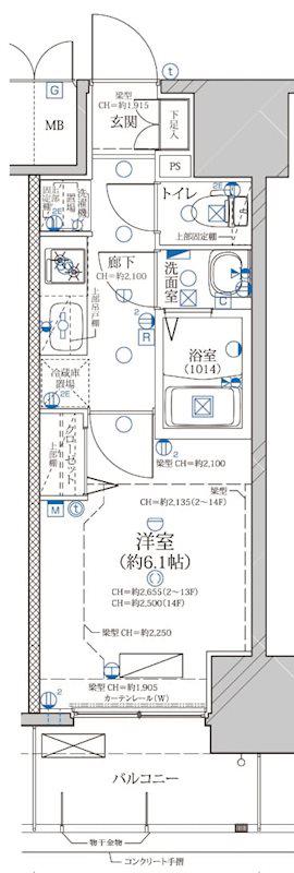 ディアレイシャス浅間町III(1K/6階)の間取り写真